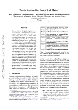 Toxicity Detection: Does Context Really Matter?