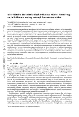 Interpretable Stochastic Block Influence Model: measuring social
  influence among homophilous communities