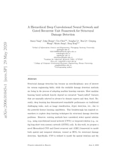 A Hierarchical Deep Convolutional Neural Network and Gated Recurrent
  Unit Framework for Structural Damage Detection