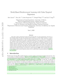 Model-Based Reinforcement Learning with Value-Targeted Regression