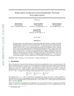 Streaming Coresets for Symmetric Tensor Factorization