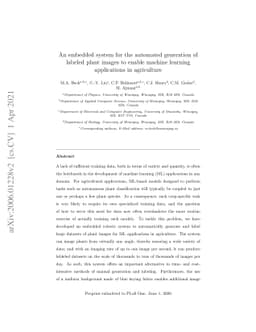 An embedded system for the automated generation of labeled plant images
  to enable machine learning applications in agriculture