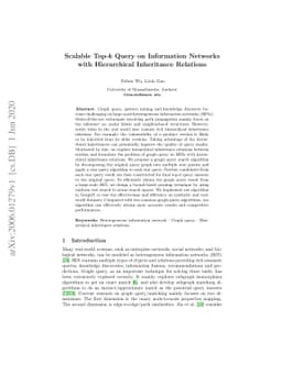 Scalable Top-k Query on Information Networks with Hierarchical
  Inheritance Relations