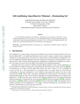 Self-stabilizing Algorithm for Minimal $α$-Dominating Set