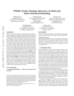 TIMME: Twitter Ideology-detection via Multi-task Multi-relational
  Embedding