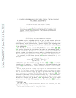 A combinatorial conjecture from PAC-Bayesian machine learning