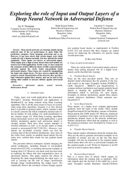 Exploring the role of Input and Output Layers of a Deep Neural Network
  in Adversarial Defense