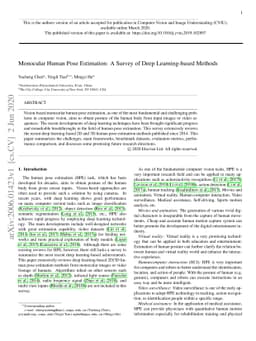 Monocular Human Pose Estimation: A Survey of Deep Learning-based Methods