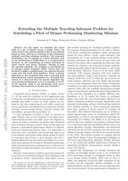 Extending the Multiple Traveling Salesman Problem for Scheduling a Fleet
  of Drones Performing Monitoring Missions