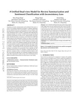 A Unified Dual-view Model for Review Summarization and Sentiment
  Classification with Inconsistency Loss