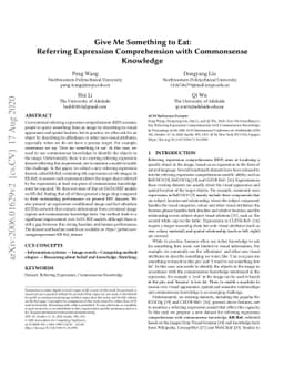 Give Me Something to Eat: Referring Expression Comprehension with
  Commonsense Knowledge