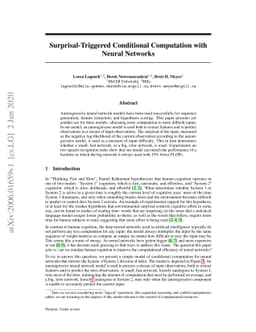 Surprisal-Triggered Conditional Computation with Neural Networks