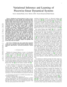 Variational Inference and Learning of Piecewise-linear Dynamical Systems