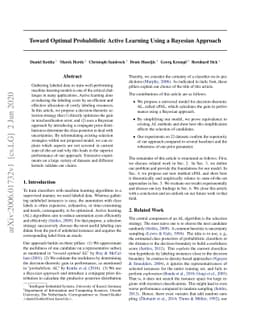 Toward Optimal Probabilistic Active Learning Using a Bayesian Approach