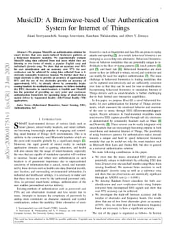 MusicID: A Brainwave-based User Authentication System for Internet of
  Things