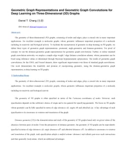 Geometric Graph Representations and Geometric Graph Convolutions for
  Deep Learning on Three-Dimensional (3D) Graphs