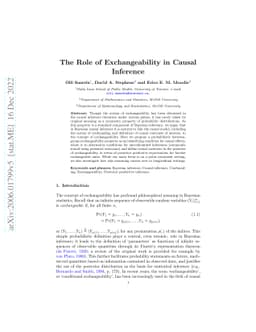 The role of exchangeability in causal inference