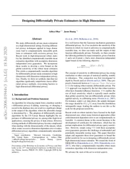 Designing Differentially Private Estimators in High Dimensions