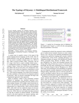 The Typology of Polysemy: A Multilingual Distributional Framework