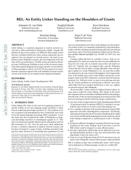 REL: An Entity Linker Standing on the Shoulders of Giants