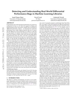 Detecting and Understanding Real-World Differential Performance Bugs in
  Machine Learning Libraries