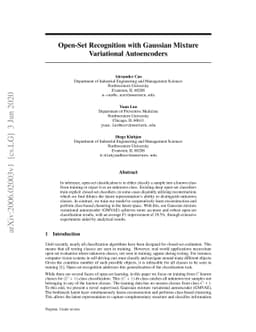 Open-Set Recognition with Gaussian Mixture Variational Autoencoders