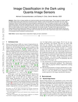 Image Classification in the Dark using Quanta Image Sensors