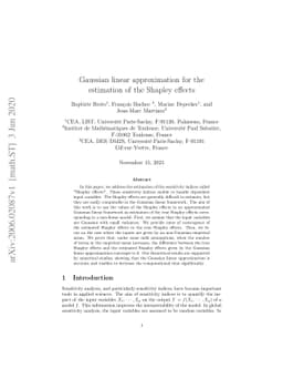 Gaussian linear approximation for the estimation of the Shapley effects