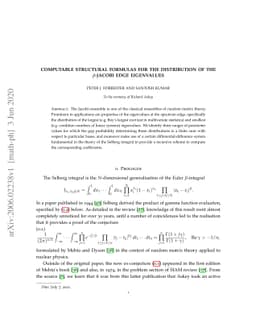 Computable structural formulas for the distribution of the
  $β$-Jacobi edge eigenvalues