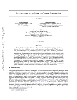 Interpretable Meta-Measure for Model Performance