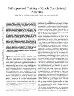 Self-supervised Training of Graph Convolutional Networks