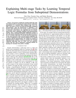 Explaining Multi-stage Tasks by Learning Temporal Logic Formulas from
  Suboptimal Demonstrations