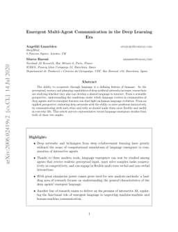 Emergent Multi-Agent Communication in the Deep Learning Era