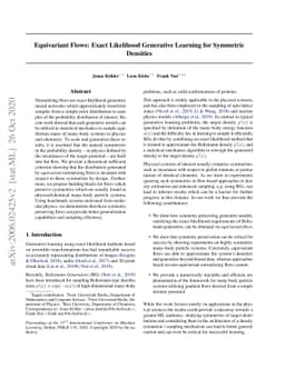 Equivariant Flows: Exact Likelihood Generative Learning for Symmetric
  Densities