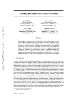 Anomaly Detection with Tensor Networks