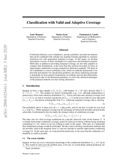 Classification with Valid and Adaptive Coverage