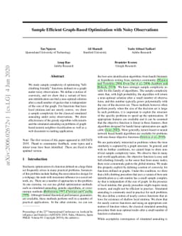 Sample Efficient Graph-Based Optimization with Noisy Observations