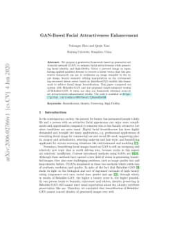 GAN-Based Facial Attractiveness Enhancement