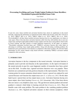 Overcoming Overfitting and Large Weight Update Problem in Linear
  Rectifiers: Thresholded Exponential Rectified Linear Units