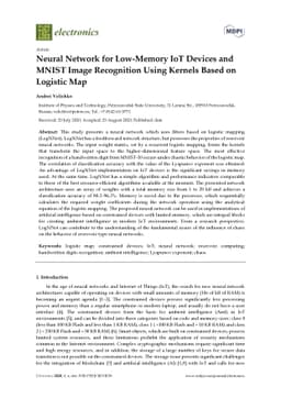 Neural Network for Low-Memory IoT Devices and MNIST Image Recognition
  Using Kernels Based on Logistic Map