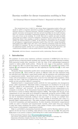 Bayesian workflow for disease transmission modeling in Stan