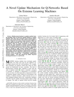A Novel Update Mechanism for Q-Networks Based On Extreme Learning
  Machines