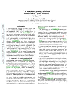The Importance of Open-Endedness (for the Sake of Open-Endedness)