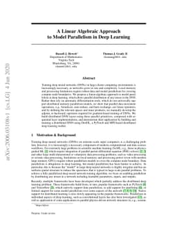 A Linear Algebraic Approach to Model Parallelism in Deep Learning