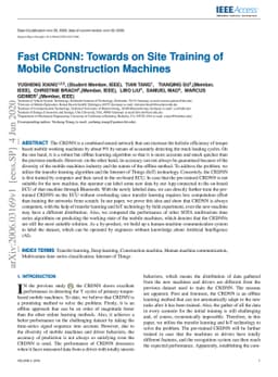 Fast CRDNN: Towards on Site Training of Mobile Construction Machines