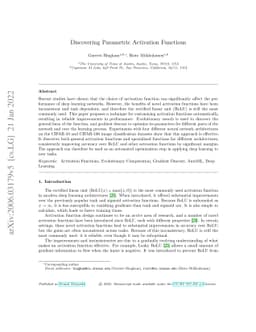 Discovering Parametric Activation Functions