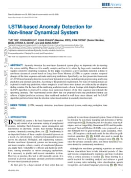 LSTM-based Anomaly Detection for Non-linear Dynamical System