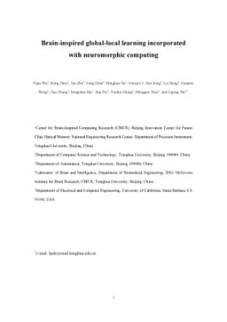 Brain-inspired global-local learning incorporated with neuromorphic
  computing