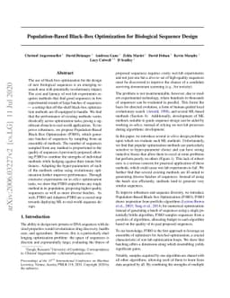 Population-Based Black-Box Optimization for Biological Sequence Design
