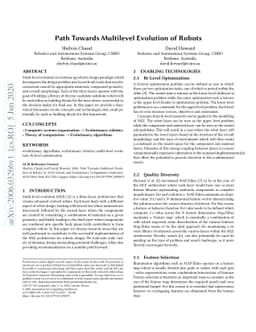 Path Towards Multilevel Evolution of Robots
